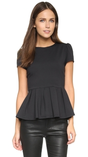 Susana Monaco Kiki Short Sleeve Peplum Top