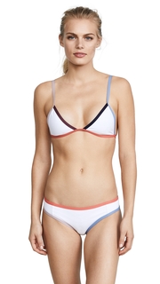 Tavik Swimwear White Colorblock Jett Bikini Top