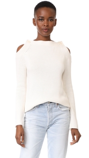 TSE Cashmere Long Sleeve Button Neck Sweater