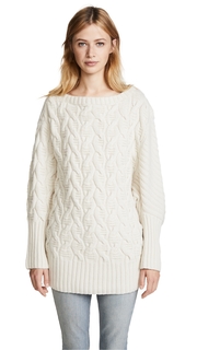 TSE Cashmere Asymmetrical Cable Cashmere Sweater