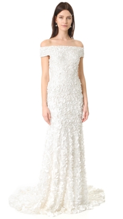 Theia Marina Off the Shoulder Petal Gown