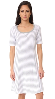 Three Dots Short Sleeve Stripe Dress