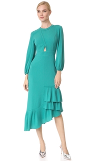 Tibi Cutout Ruffle Dress