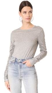 Tibi Ruched Long Sleeve Tee