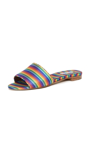 Tabitha Simmons Rainbow Stripe Slides
