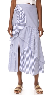 Tanya Taylor Menswear Stripe Jules Skirt