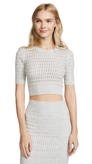T by Alexander Wang Lace Short Sleeve Crop Top