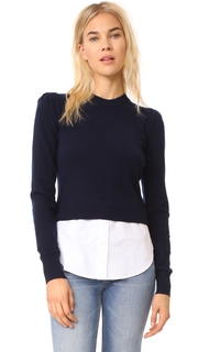 Veronica Beard Puff Sleeve Combo Sweater