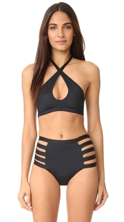 Vitamin A Camila Cross Halter Bikini Top
