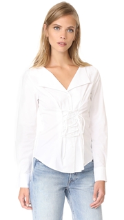 WAYF Molly Lace Up Blouse