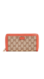 What Goes Around Comes Around Gucci Canvas Zip Wallet (Previously Owned)