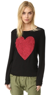 Wildfox Sparkle Heart Baggy Beach Pullover