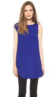 Zero + Maria Cornejo Silk Side Drape Tunic Dress