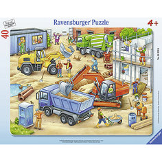 Пазл "Большие строительные машины", 40 деталей, Ravensburger