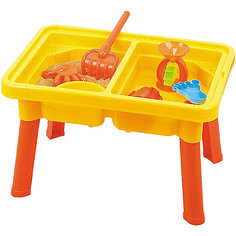 Стол для игр с песком и водой "Водяная круговерть", с крышкой, стулом и аксессурами, Hualian Toys