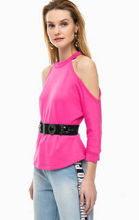 Свитшот цвета фуксии с вырезами на плечах Pinko