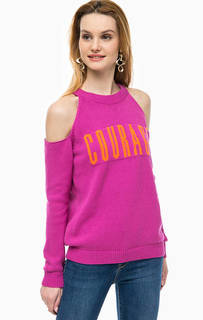 Свитер цвета фуксии с открытыми плечами Pinko