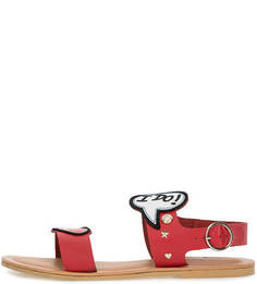 Кожаные сандалии с нашивками Love Moschino