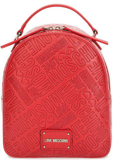Красный рюкзак с тиснением Love Moschino
