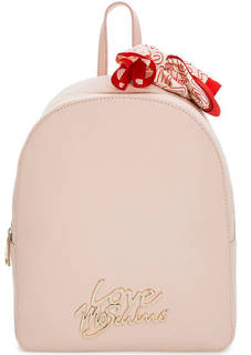 Розовый рюкзак с металлическим декором Love Moschino