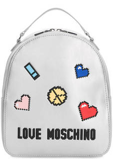 Серебристый рюкзак с узкими лямками Love Moschino