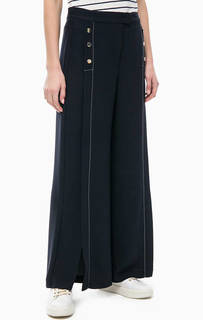 Синие широкие брюки с разрезами Pennyblack