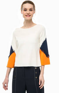 Джемпер молочного цвета с контрастными рукавами Pennyblack