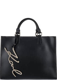 Кожаная сумка с одним отделом Karl Lagerfeld