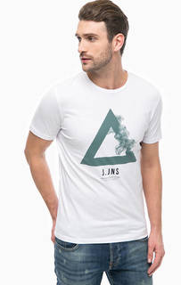 Хлопковая футболка с контрастным принтом Jack & Jones