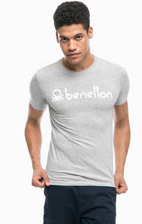 Хлопковая футболка с принтом United Colors of Benetton
