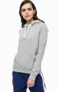 Серая хлопковая толстовка с карманом-кенгуру Tommy Jeans