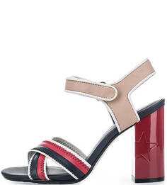 Кожаные босоножки на устойчивом каблуке Tommy Hilfiger