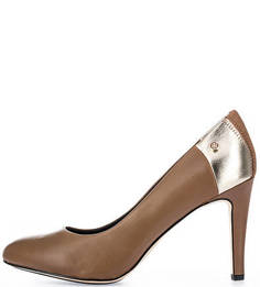 Кожаные туфли с золотистой вставкой Tommy Hilfiger