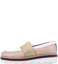 Кожаные лоферы с текстильной вставкой Tommy Hilfiger