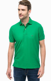 Зеленая хлопковая футболка поло Tommy Hilfiger