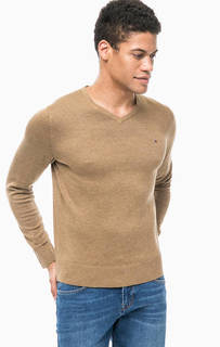 Хлопковый джемпер с треугольным вырезом Tommy Hilfiger