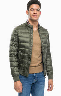 Бомбер цвета хаки с пуховым наполнителем Tommy Hilfiger