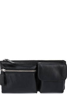 Черная кожаная поясная сумка Picard