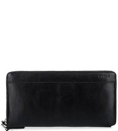 Черный кожаный кошелек на молнии Picard