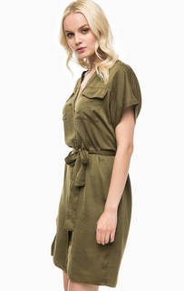 Платье цвета хаки с поясом Ichi