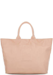Розовая вместительная сумка из натуральной кожи Io Pelle