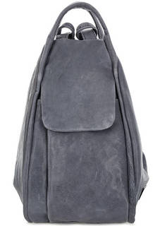 Кожаная сумка-рюкзак синего цвета Bruno Rossi