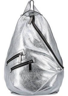 Серебристый рюкзак с одним отделом Rebecca Minkoff