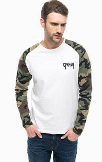 Белая хлопковая футболка с принтом Jack & Jones