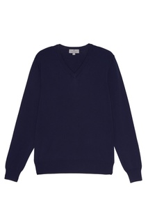 Синий хлопковый пуловер Canali