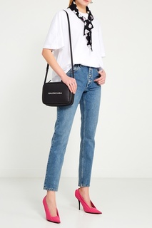 Черная кожаная сумка с логотипом Balenciaga
