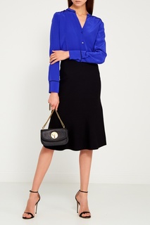 Синяя шелковая блузка Diane von Furstenberg