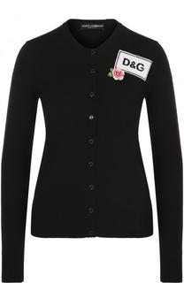 Кашемировый кардиган с круглым вырезом и контрастной отделкой Dolce &amp; Gabbana