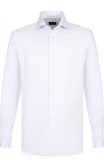 Хлопковая сорочка с воротником акула Ermenegildo Zegna