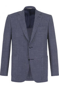 Однобортный пиджак из смеси шерсти и льна с шелком Canali
